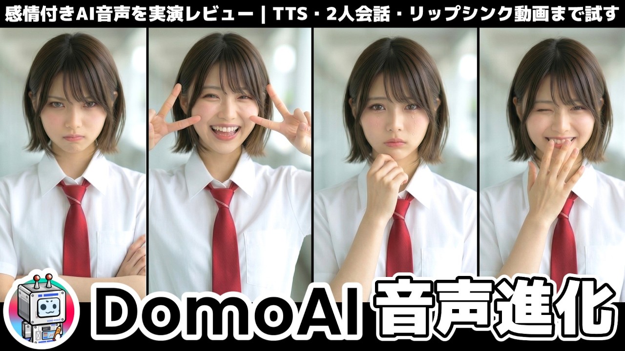 【最新】DomoAIの音声生成が想像以上だった…！感情付きTTS・会話生成・リップシンクまで実演