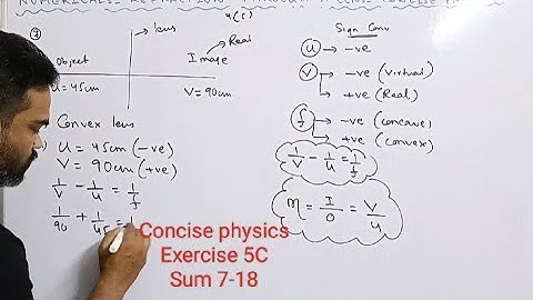 numericals on refraction through a lens, Concise physics, exercise 5c, selina, class 10, sum 7-18