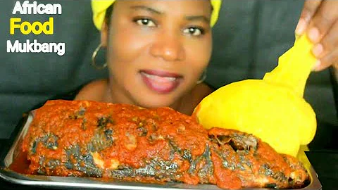 #MUKBANG/ FISH PEPPER SOUP WITH STARCH/ MUKBANG