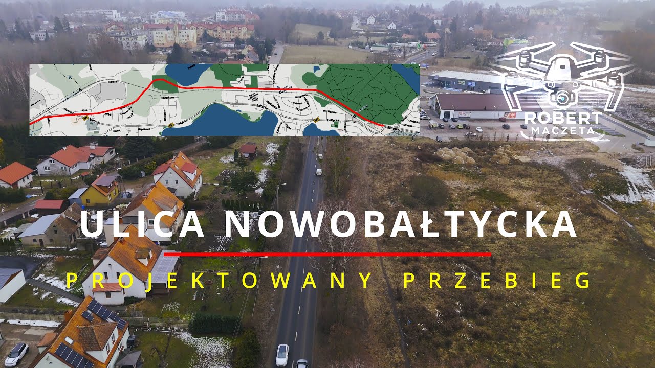 Olsztyn - ulica Nowobałtycka | Projektowany przebieg | Widok z drona 4K