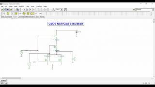CMOS NOR gate simulation in TINA