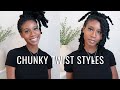 HOW I STYLE MY CHUNKY 3 STRAND TWISTS | 5 Easy Loc Styles | Sunshine Locd