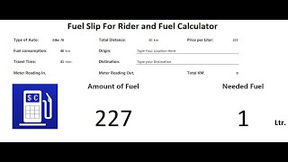 Fuel Calculator and Fuel Slip on Excle screenshot 4