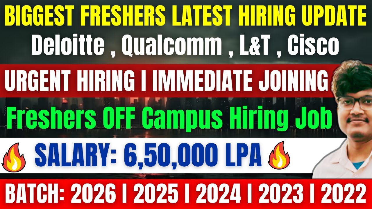 Deloitte, Qualcomm L&T Cisco Biggest Freshers Hiring | OFF Campus Drive ...