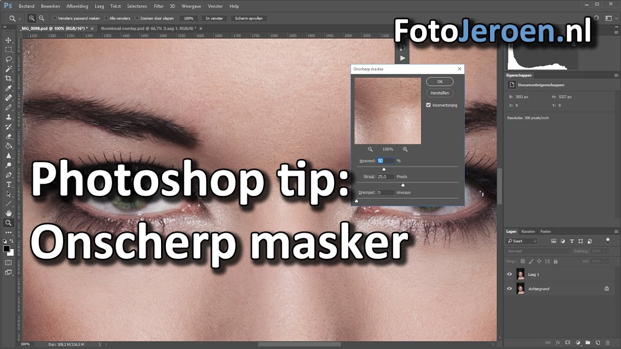 Verscherpen Met Onscherp Masker (Photoshop) - Youtube