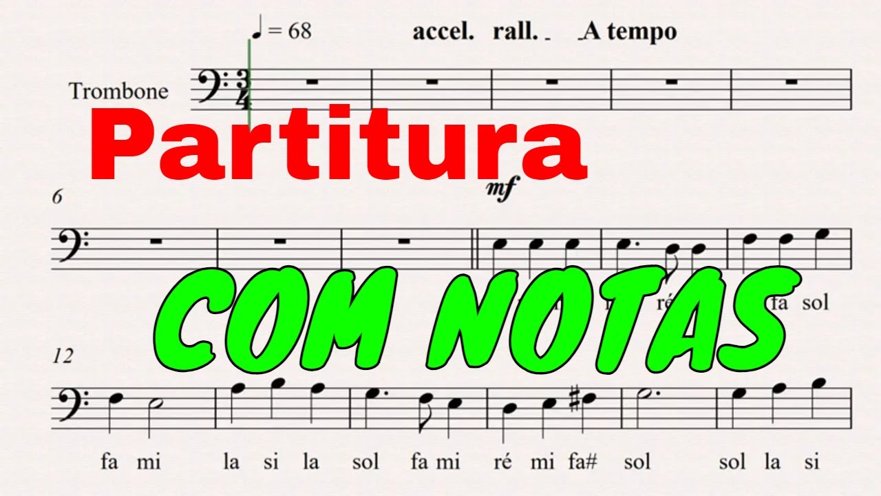 TU ÉS FIEL | 535 Harpa Cristã [ Partitura de Trombone COM NOTAS ] 👇PARTITURA PDF👇