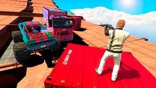 ЛЮДИ СНАЙПЕРЫ ПРОТИВ ОГРОМНЫХ ГРУЗОВИКОВ (GTA 5 Смешные моменты)