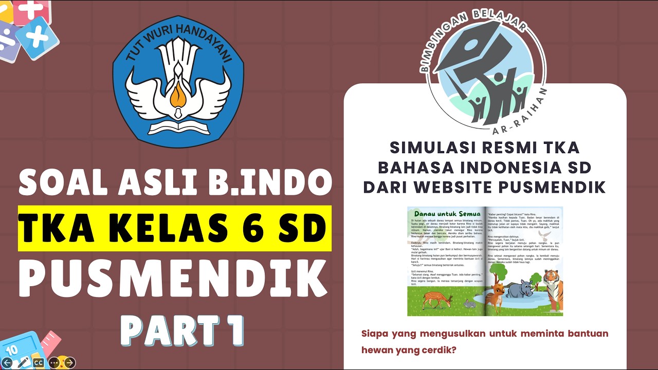 SOAL SIMULASI TKA BAHASA INDONESIA SD 2026 PUSMENDIK PART 1 | CONTOH SOAL TKA SD 2026 #TKA B.INDO
