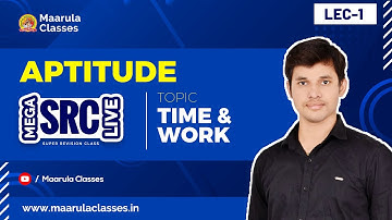 Aptitude | Time & Work | L-01 | Mega SRC | Target NIMCET 2021