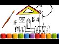 How to draw a house for kids |  crayon colouring | Easy drawing step by steps| colour learning| #2