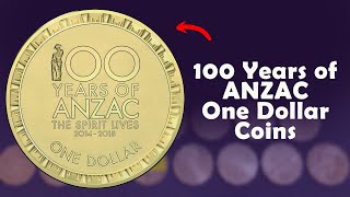 100 Anos de Moedas de Um Dolar ANZAC
