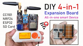 DIY 4-in-1 Multi-tool Expansion Board for Flipper Zero | ESP32, CC1101, NRF24, SD Card Integration