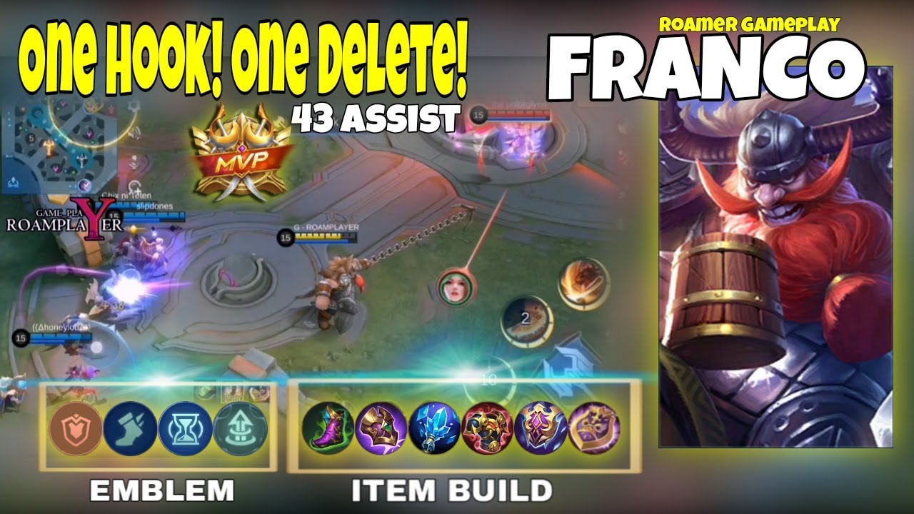 Franco Build Franco Best Build and Emblem 2024 | MVP 43 Assist | Franco Gameplay ...