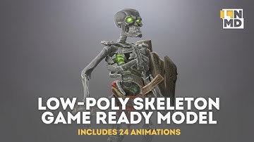 Low poly game ready Skeleton character / 3D model