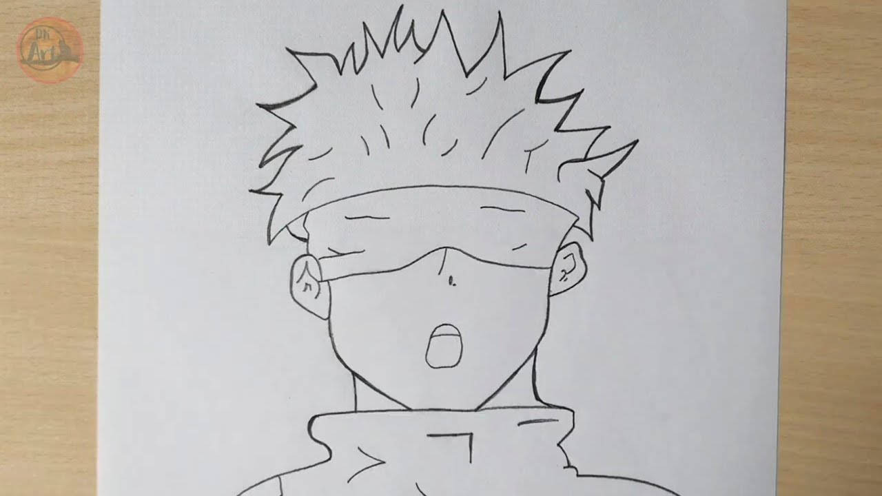 Simple as that . . ., #anime #gojo #tutorial #animeart #pencil #sket, how to draw gojo