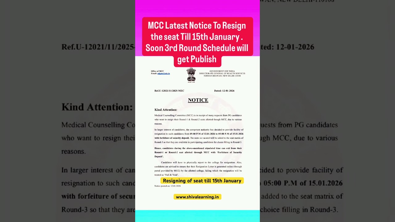Neet pg 3rd round schedule and neet pg revised cutoff 