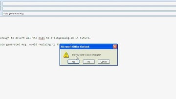 Auto generated reply in MS office outlook 2007