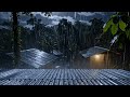 Heavy Rain With Thunder on Forest Cabin Roof 🌧️ Deep Sleep Ambience &amp; ASMR White Noise