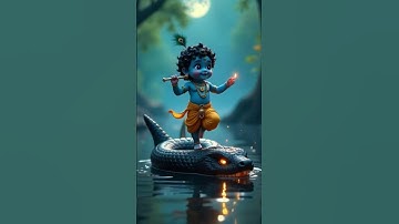 Little Krishna dancing on Kaliya Nag #krishna #trending #makhanchor #shorts #viral