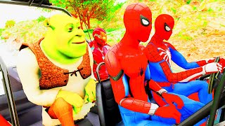 Siêu Nhân Lái Xe Ô Tô, Máy Bay, Ca nô Giải Cứu Siêu Anh hùng, Spider man 2 Stunt Cars || song thanh