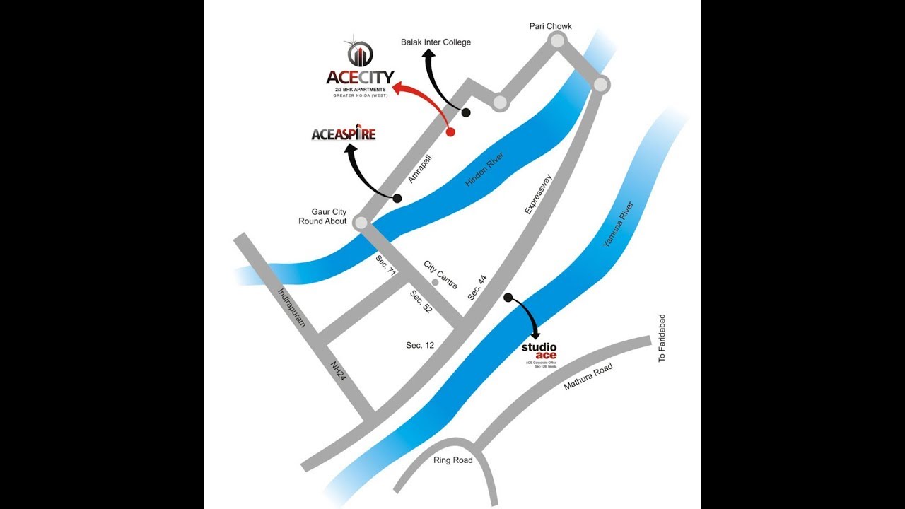 Ace City, Location Map, Sector 1, Greater Noida West