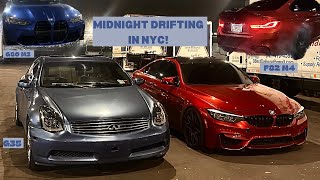 Midnight Drifting In New York City! G80 M3, F82 M4, G35, 350 Z, And More!