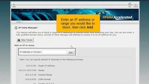 Block IP addresses from accessing your website in cPanel