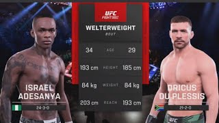 UFC 5 Israel Adesanya Vs Dricus Du Plessis - Amazing #UFC Midleweight Fight English Commentary PS5