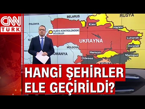 Rusya'nın ele geçirdiği Ukrayna topraklarını haritada göstererek açıkladı