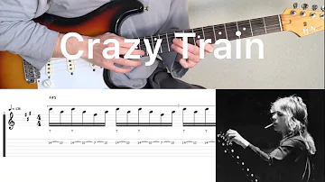 Crazy Train (guitar solo cover with tabs & chords)