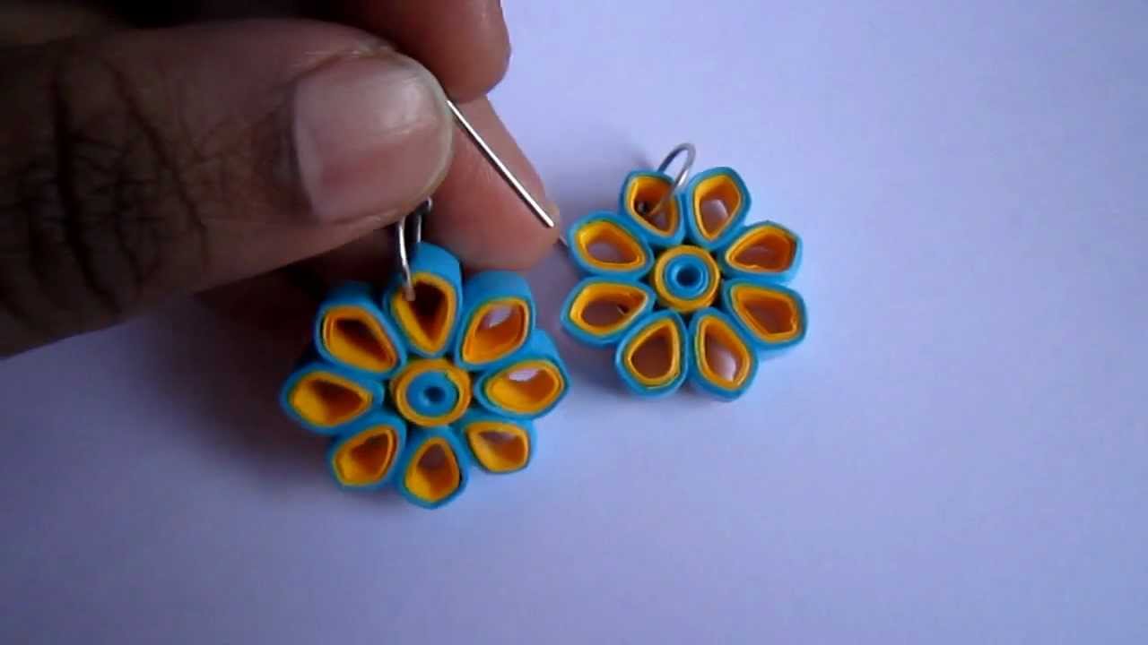 quilling water paper Jewelry Quilling Shape Petals Handmade (Dimond Paper Earrings