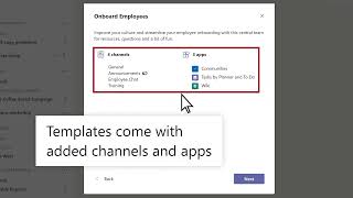 Create a team with team templates