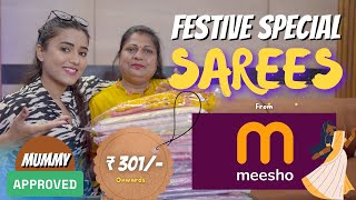 kanjivaram Silk Lastest SAREE Collection from Meesho | saree haul | Tryon | honest review | gimaashi