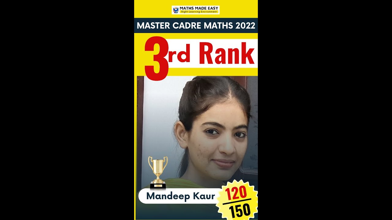 MME student got 3rd Rank in Master Cadre (All over Punjab) #maths #mastercadre #shorts