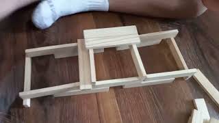 How to build a cabin with Kapla blocks for kids.