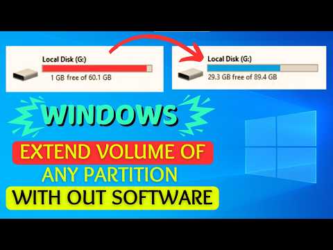 how to extend the volume of any partition without any software, extend volume greyed out windows 10