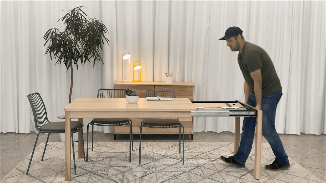 Table à manger avec rallonges Taylor en bois massif - YouTube