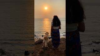 Most beautiful Goa sunset-Cola #goa #colabeach #southgoa #travelgoals #sunsetviews #travelwithdogs
