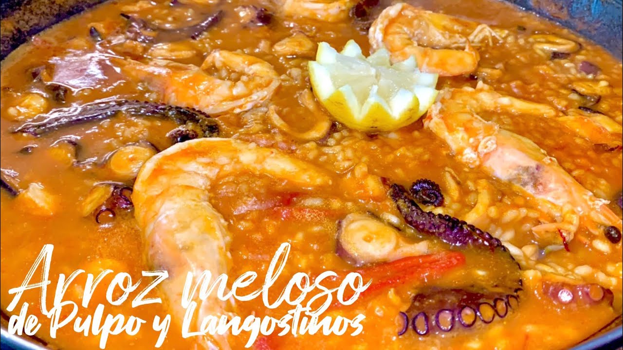 ARROZ MELOSO CON PULPO Y LANGOSTINOS 🍚🐙🦐