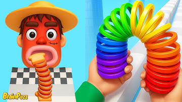 Sandwich Run Pile Ingredients VS Toy Spring 🌈 Max All Levels Satisfying Gameplay Android iOS Ep1