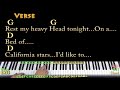 California Stars (Wilco) Piano Cover Lesson in G with Chords/Lyrics