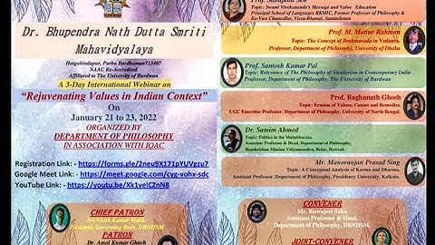 A 3 Day International Webinar on “Rejuvenating Values in Indian Context” 2022 01 21 at 01 33 GMT 8