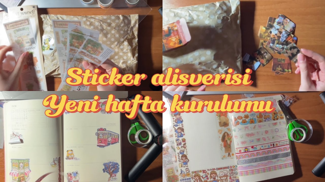 Sticker alisverisi ve yeni hafta kurulumu | en güzeli oldu bence, washi tape açmak çok zor oldu 🤪🍯🌸🌸