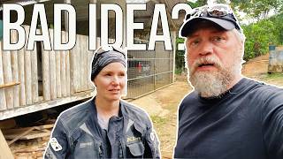 We didn't expect this to work - crossing a river in the Amazon with a motorcycle