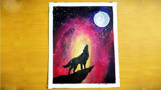 wolf acrylic painting beginners simple