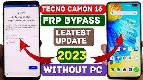 TECNO CAMON 16 FRP BYPASS LATEST SECURITY WITHOUT PC || 2022