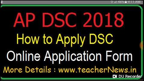 how to apply ap dsc 2018 online application form