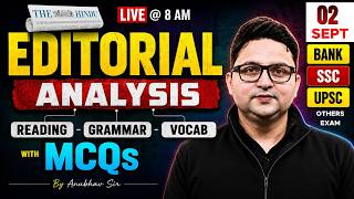 The Hindu Editorial Analysis | 2nd September 2026 | Vocab, Reading, Grammar, MCQs | Anubhav Sir
