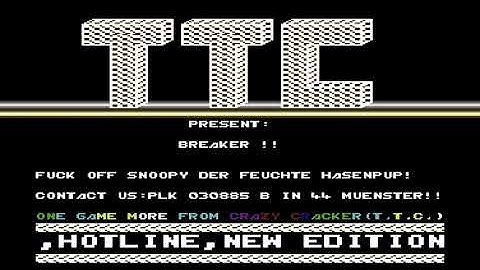 C64 Intro: 1987 The Team Cracker (TTC) Intro
