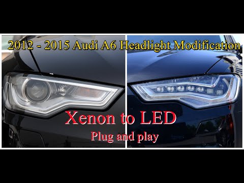 2013 2016 Audi A6 car headlight modification xenon to led MODS for beginners